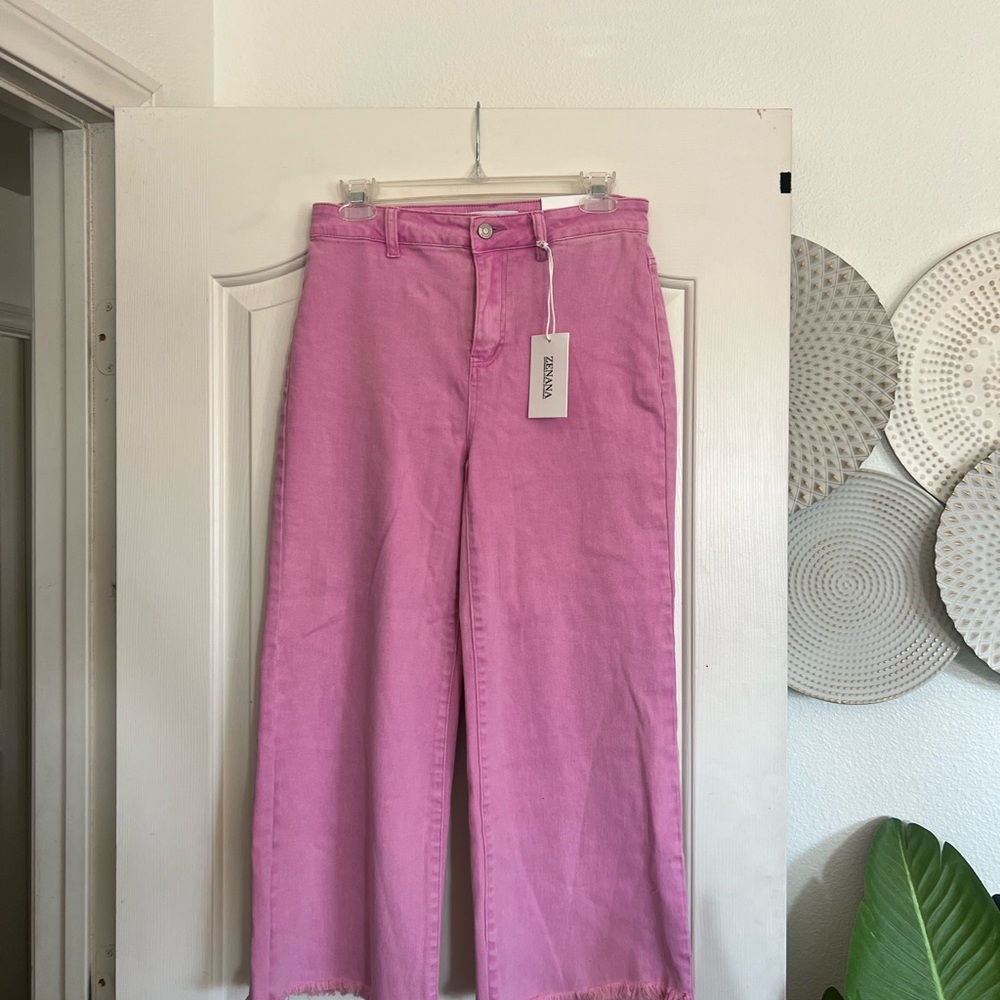 Zara Pink Wide-Leg Jeans